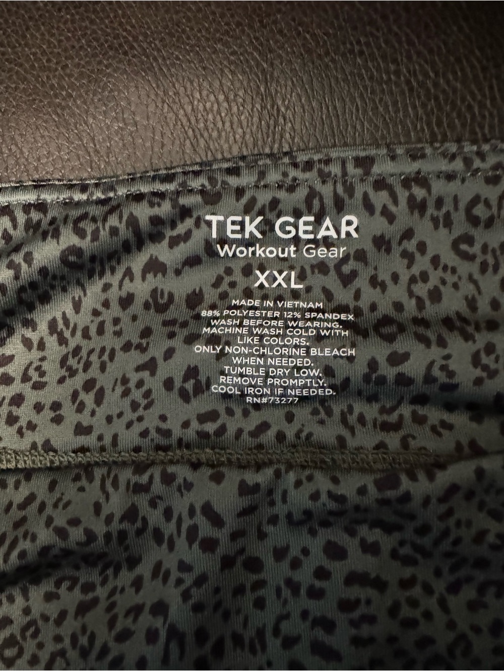 TEK GEAR Olive Green & Black Leopard Print Workout Leggings